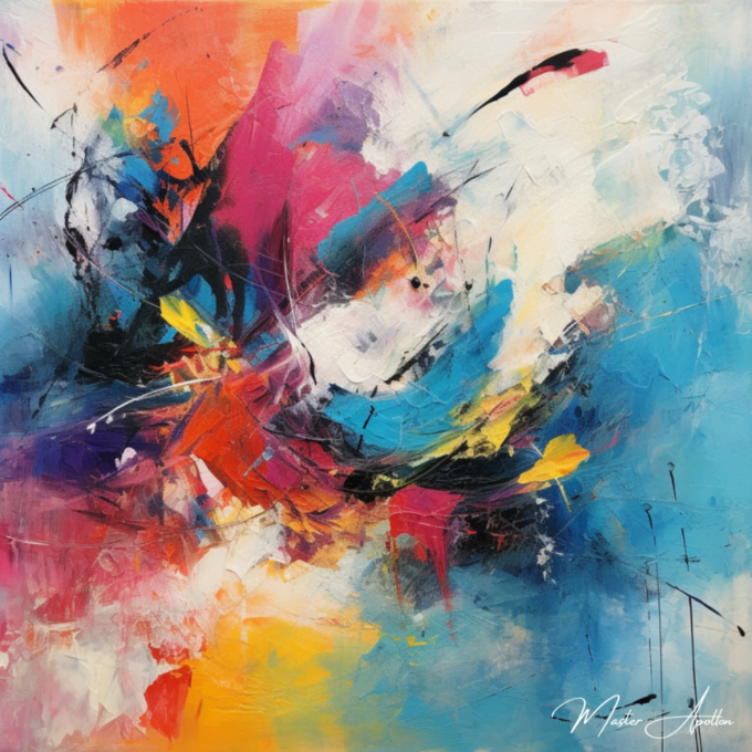 Contemporary multicolored abstract painting