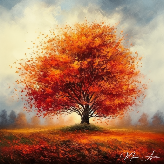 Tableau arbre automne inspiration - Reproductions de tableaux et peintures haut de gamme