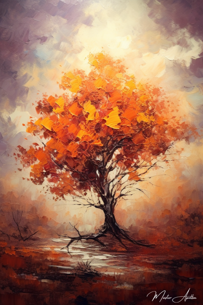 Autumn tree light tableau