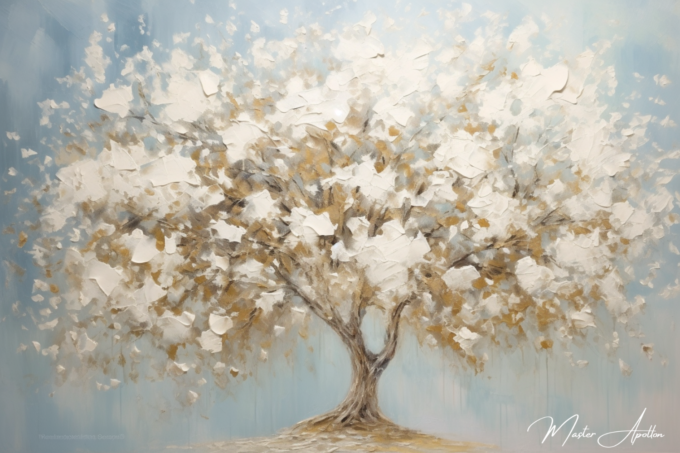 Beautiful white tree painting