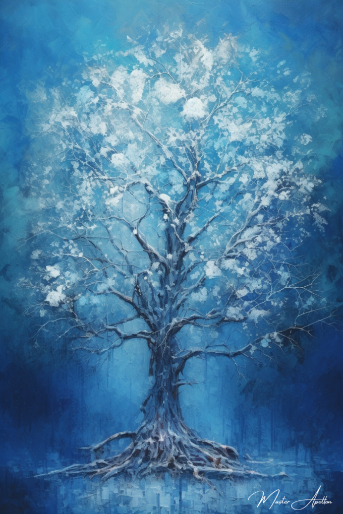 Tableau arbre bleu art - Reproductions de tableaux et peintures haut de gamme