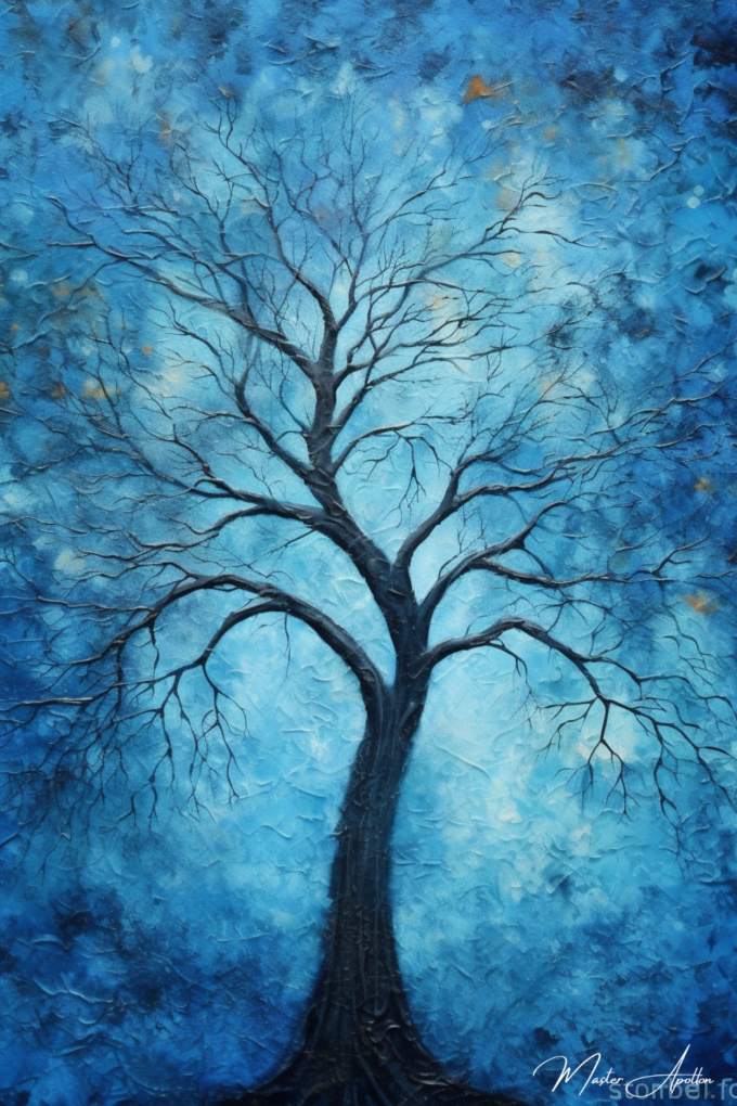 Tableau arbre bleu deep - Reproductions de tableaux et peintures haut de gamme