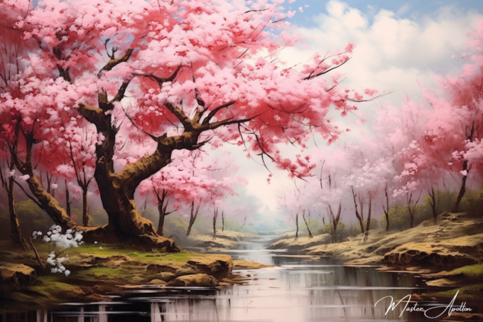 Japanese Cherry Tree Silence Painting