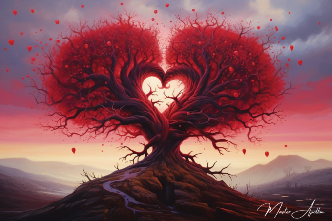 Table tree heart love