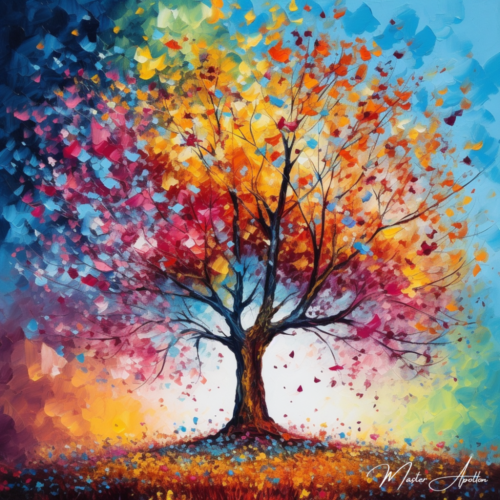 Tableau arbre coloré dream - Reproductions de tableaux et peintures haut de gamme