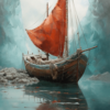 Tableau bateau contemporain explorateur - Reproductions de tableaux et peintures haut de gamme