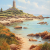 Tableau bretagne contemporain chemin du phare - Reproductions de tableaux et peintures haut de gamme