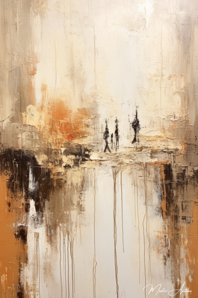 Contemporary abstract beige painting