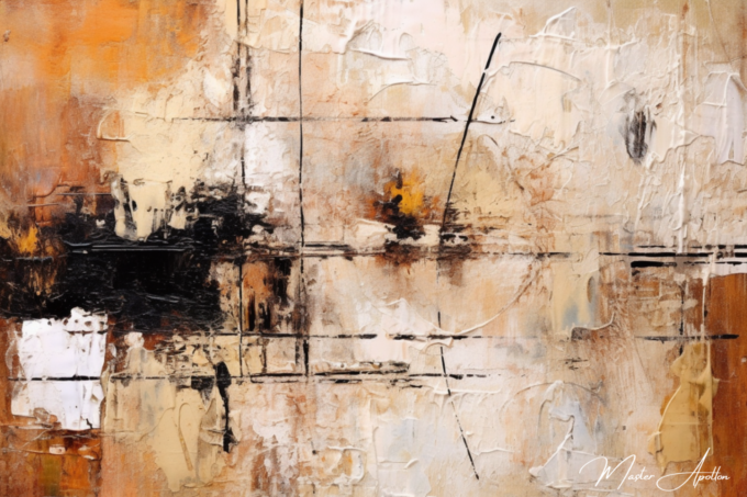 Contemporary abstract beige midway painting