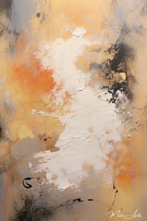 Tableau contemporain abstrait beige nuage de sable - Reproductions de tableaux et peintures haut de gamme