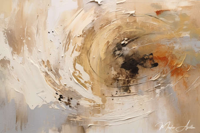 Contemporary abstract beige tornado painting