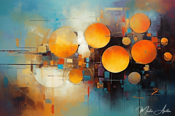 Contemporary abstract painting peaceful night