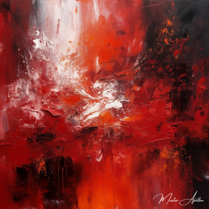 Contemporary abstract red Deep tableau