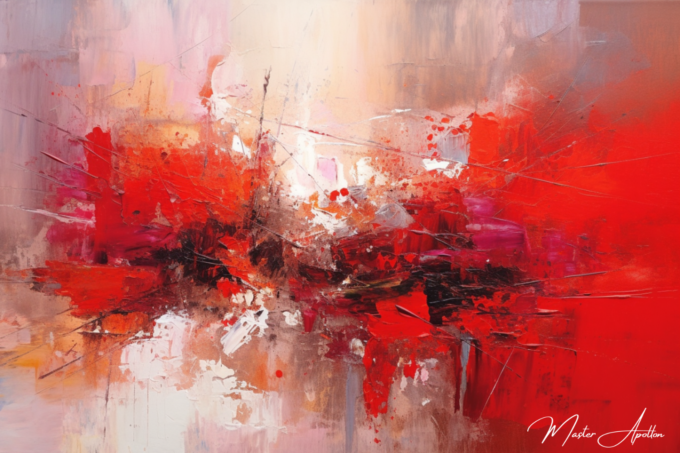 Contemporary abstract red painting Xala