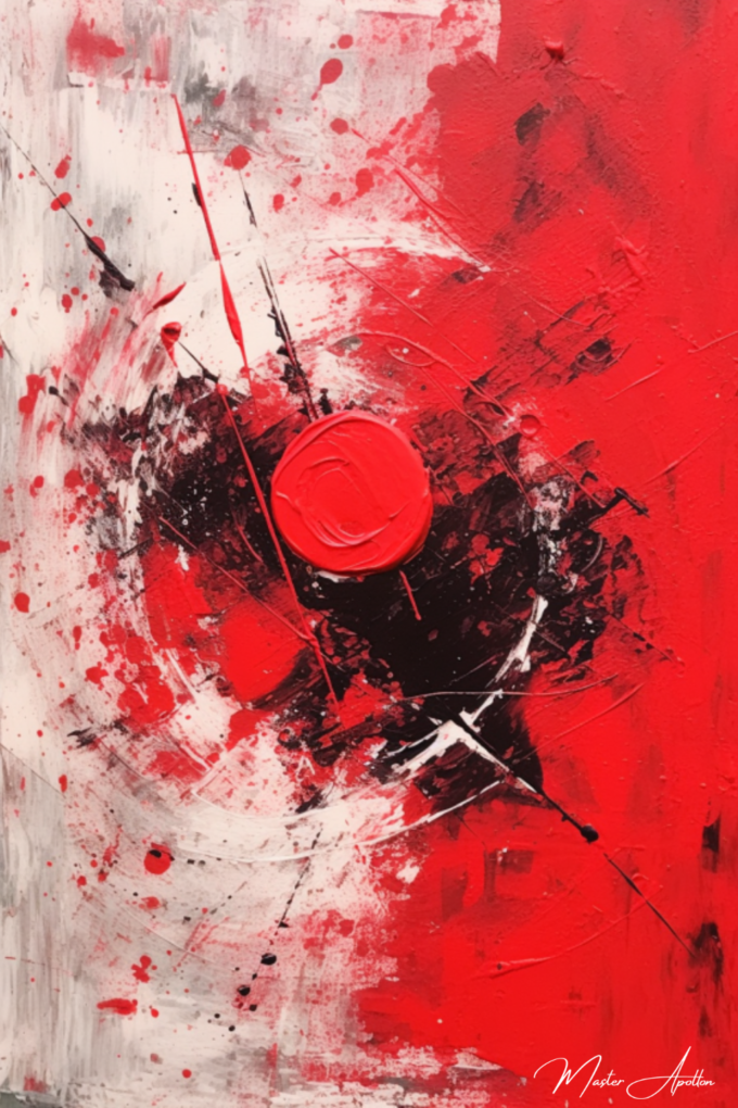 Contemporary abstract red love painting