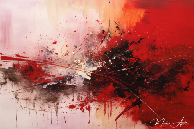 Contemporary abstract red painting Xala