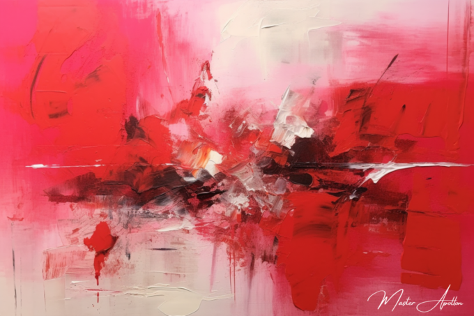 Contemporary abstract red mars painting