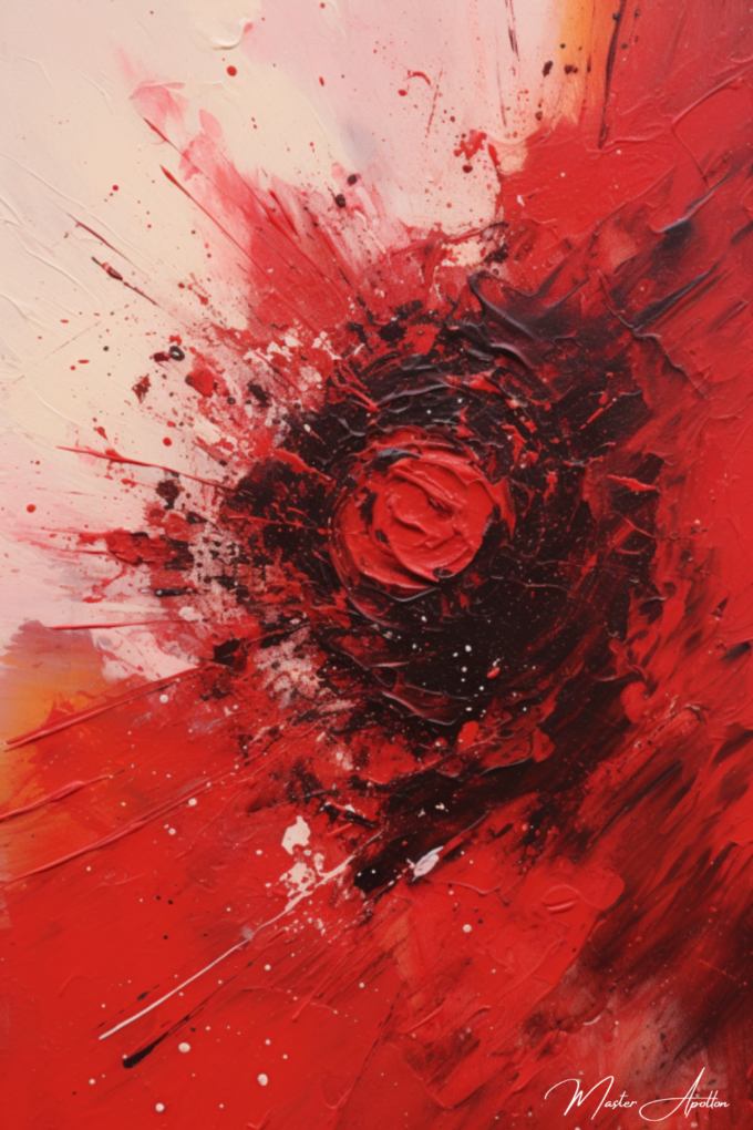 Contemporary abstract red power painting