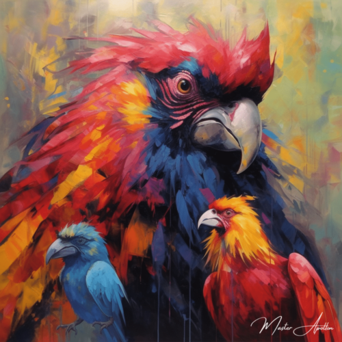 Tableau contemporain animaux oiseaux - Reproductions de tableaux et peintures haut de gamme