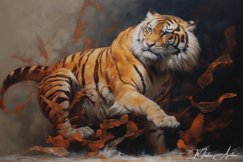 Tableau contemporain animaux tigre majestueux - Reproductions de tableaux et peintures haut de gamme