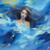 Tableau contemporain bleu dream - Reproductions de tableaux et peintures haut de gamme