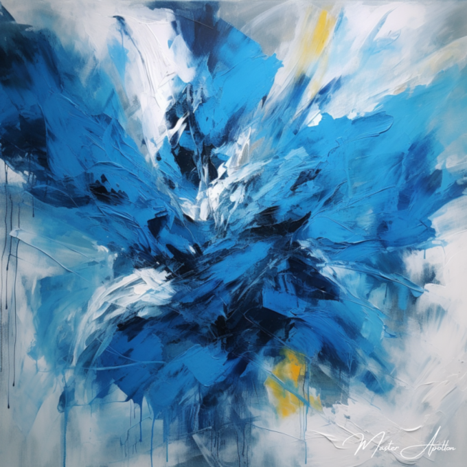 Contemporary blue myth painting