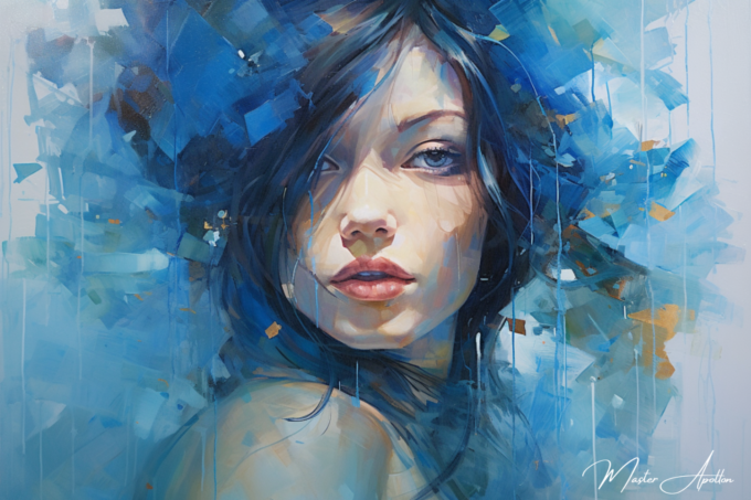 Contemporary blue painting by Pauline