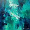 Tableau contemporain bleu vert ocean - Reproductions de tableaux et peintures haut de gamme