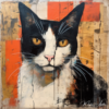 Tableau contemporain chat felix - Reproductions de tableaux et peintures haut de gamme