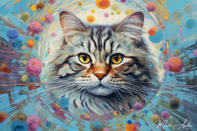 Contemporary painting of a cat named Symba