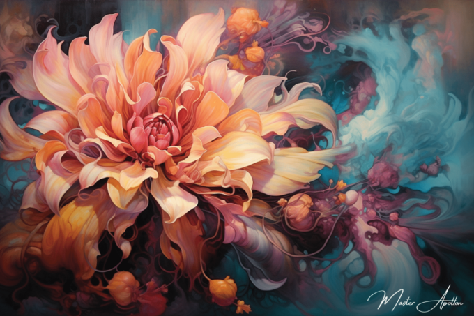 Contemporary painting of enchanted flower