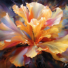 Tableau peinture fleur contemporain fusion - Reproductions de tableaux et peintures haut de gamme