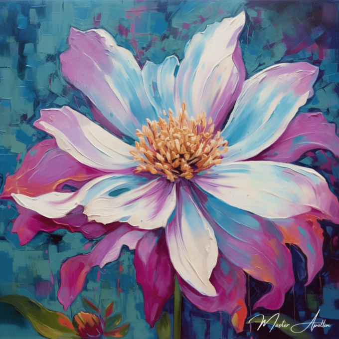 Contemporary painting of a joyful flower