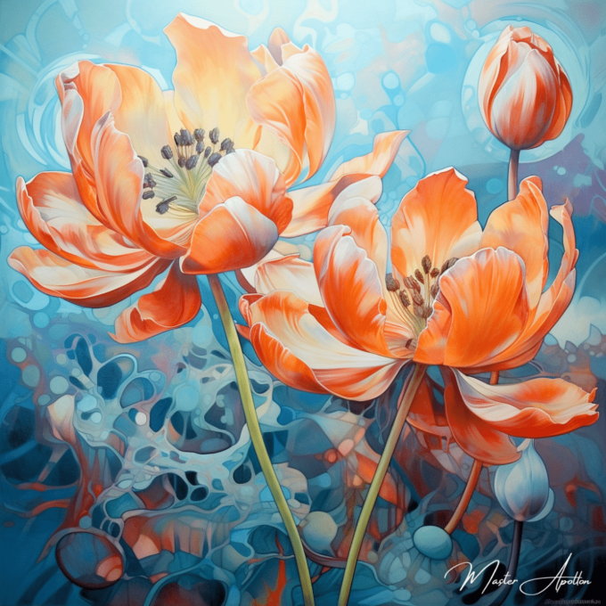 Contemporary present flower painting