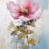 Tableau peinture fleur contemporain rosa - Reproductions de tableaux et peintures haut de gamme