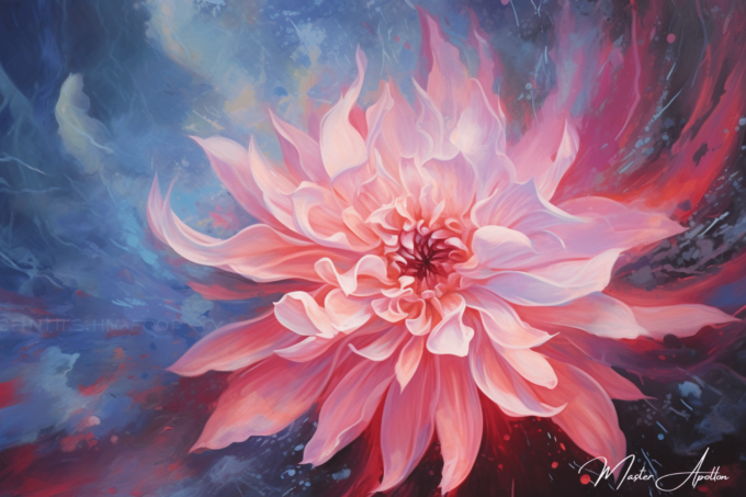 Contemporary pink flower painting