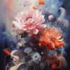 Tableau peinture fleur contemporain tara - Reproductions de tableaux et peintures haut de gamme