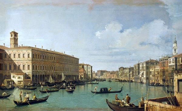 The Grand Canal from the Rialto Bridge - Giovanni Antonio Canal