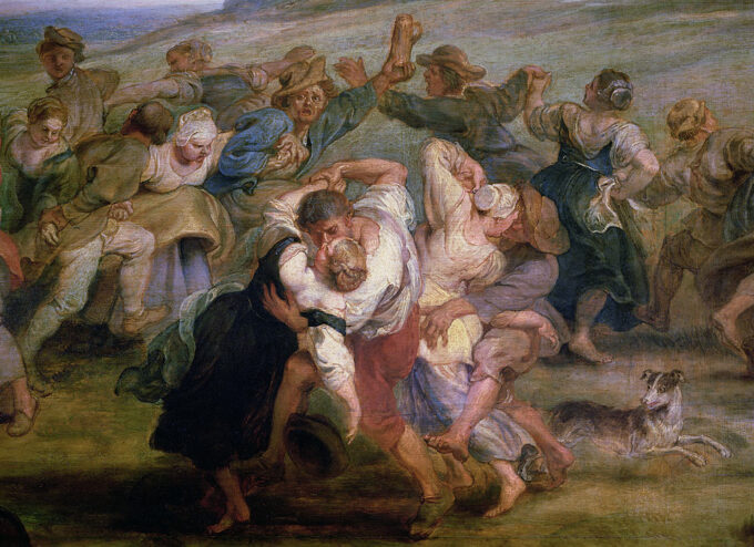 The Kermesse, detail of peasants dancing - Peter Paul Rubens