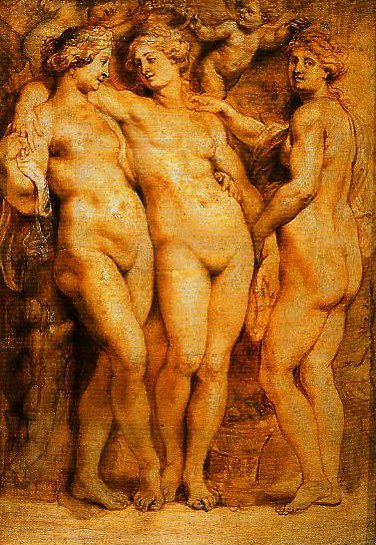 Oil Painting Reproduction of Les Trois Grâces by Peter Paul Rubens