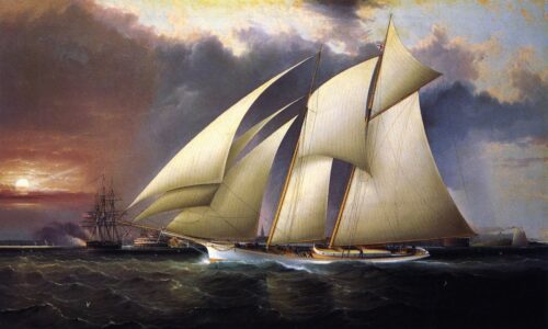 Yacht Magic defends America's Cup - James E. Buttersworth - Reproductions de tableaux et peintures haut de gamme