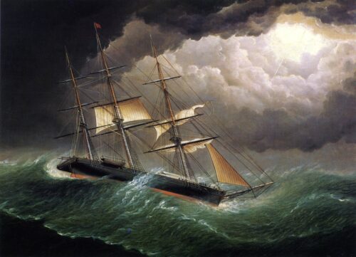 La jeune Amérique dans la tempête - James E. Buttersworth - Reproductions de tableaux et peintures haut de gamme