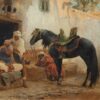 Le barbier de Biskra - Frederick Arthur Bridgman - Reproductions de tableaux et peintures haut de gamme