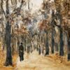 Zoo en automne avec des promeneurs - Max Liebermann - Reproductions de tableaux et peintures haut de gamme