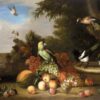 Nature morte de fruits et oiseaux - Tobias Stranover - Reproductions de tableaux et peintures haut de gamme