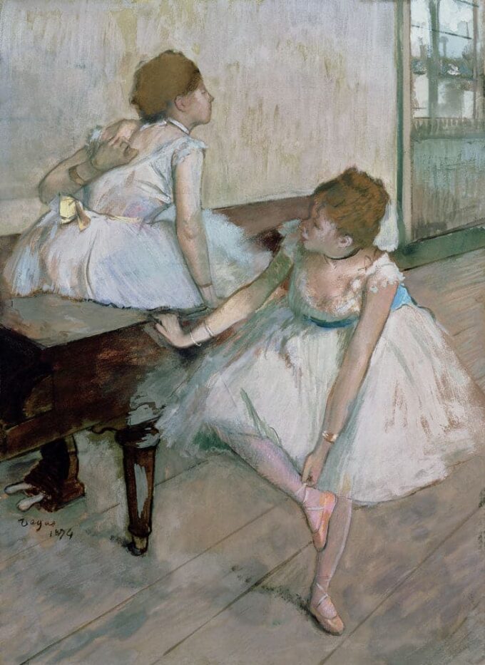 Two Dancers Resting - Edgar Degas