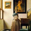 Une dame debout au virginal - Johannes Vermeer - Reproductions de tableaux et peintures haut de gamme