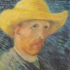 Autoportrait avec chapeau de paille - Van Gogh - Reproductions de tableaux et peintures haut de gamme