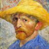 Autoportrait avec un chapeau de paille - Van Gogh - Reproductions de tableaux et peintures haut de gamme