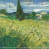 Le Champ de blé vert avec cyprès - Van Gogh - Reproductions de tableaux et peintures haut de gamme